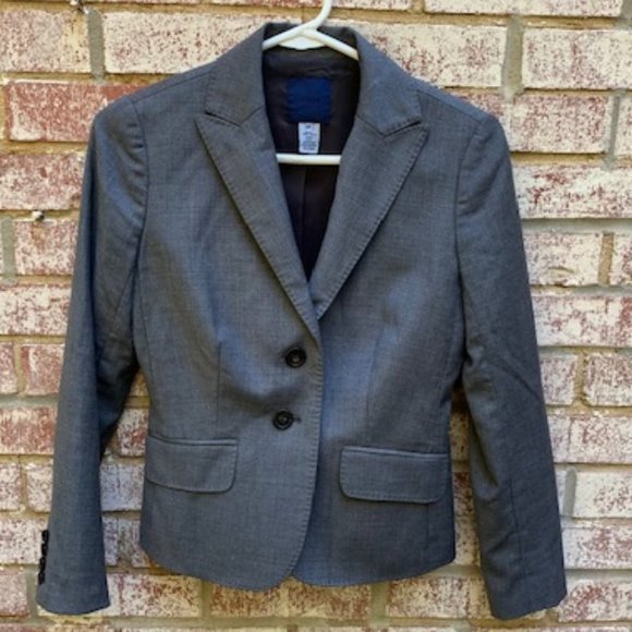 J. Crew Super 120’s Wool Blazer Gray Size 0P - Picture 1 of 12